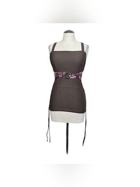Diviine Modestee Brown Pink Tankini Square Neck Criss Cross Swimwear M